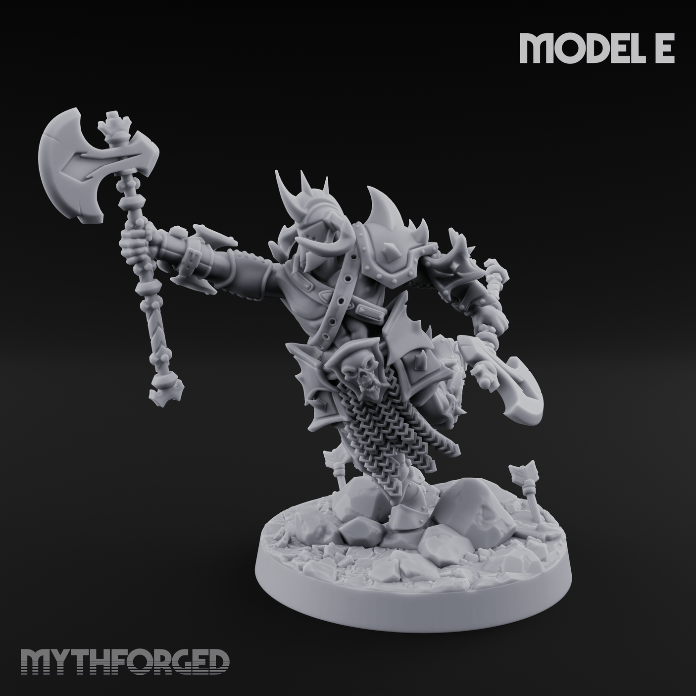 Axe Held High Ornate Human Warlords E Miniature for Dungeons and Dragons, Pathfinder or other TTRPGs