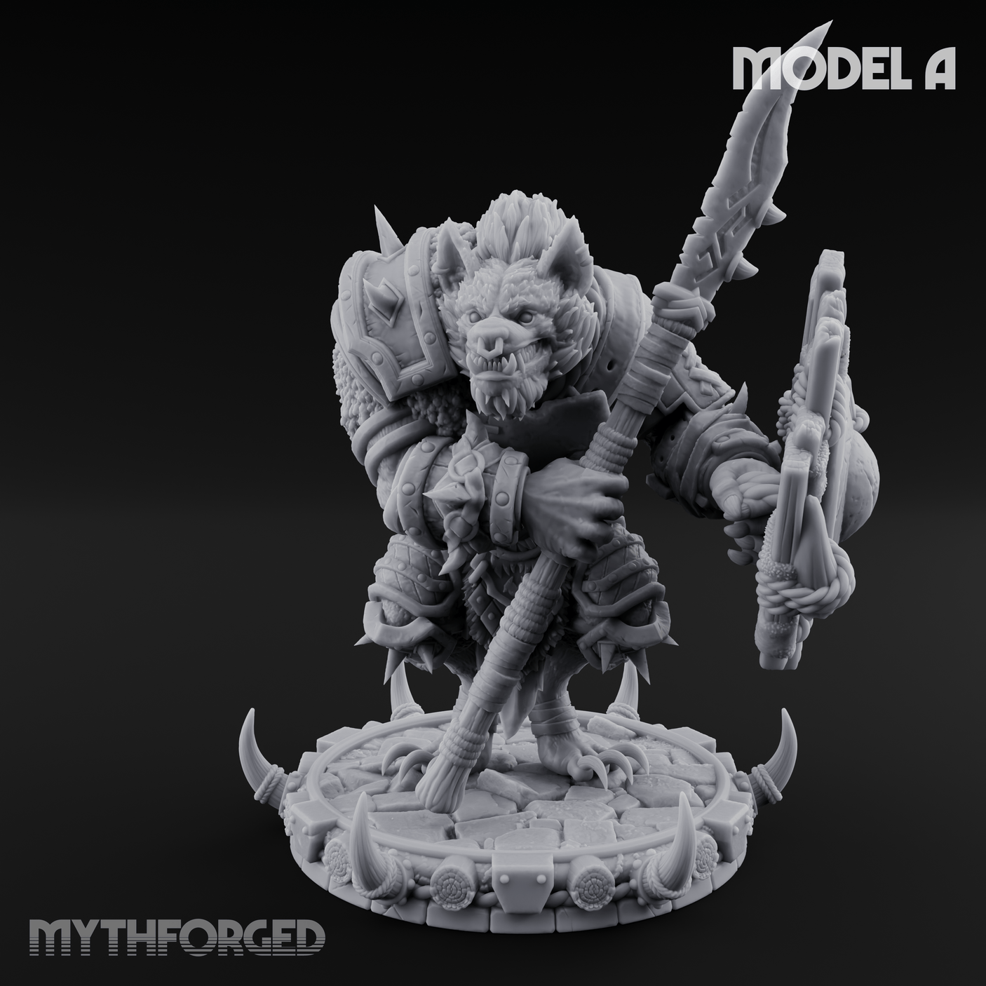 The Bloodhowl Gnolls Miniature for Dungeons and Dragons, Pathfinder or other TTRPGs