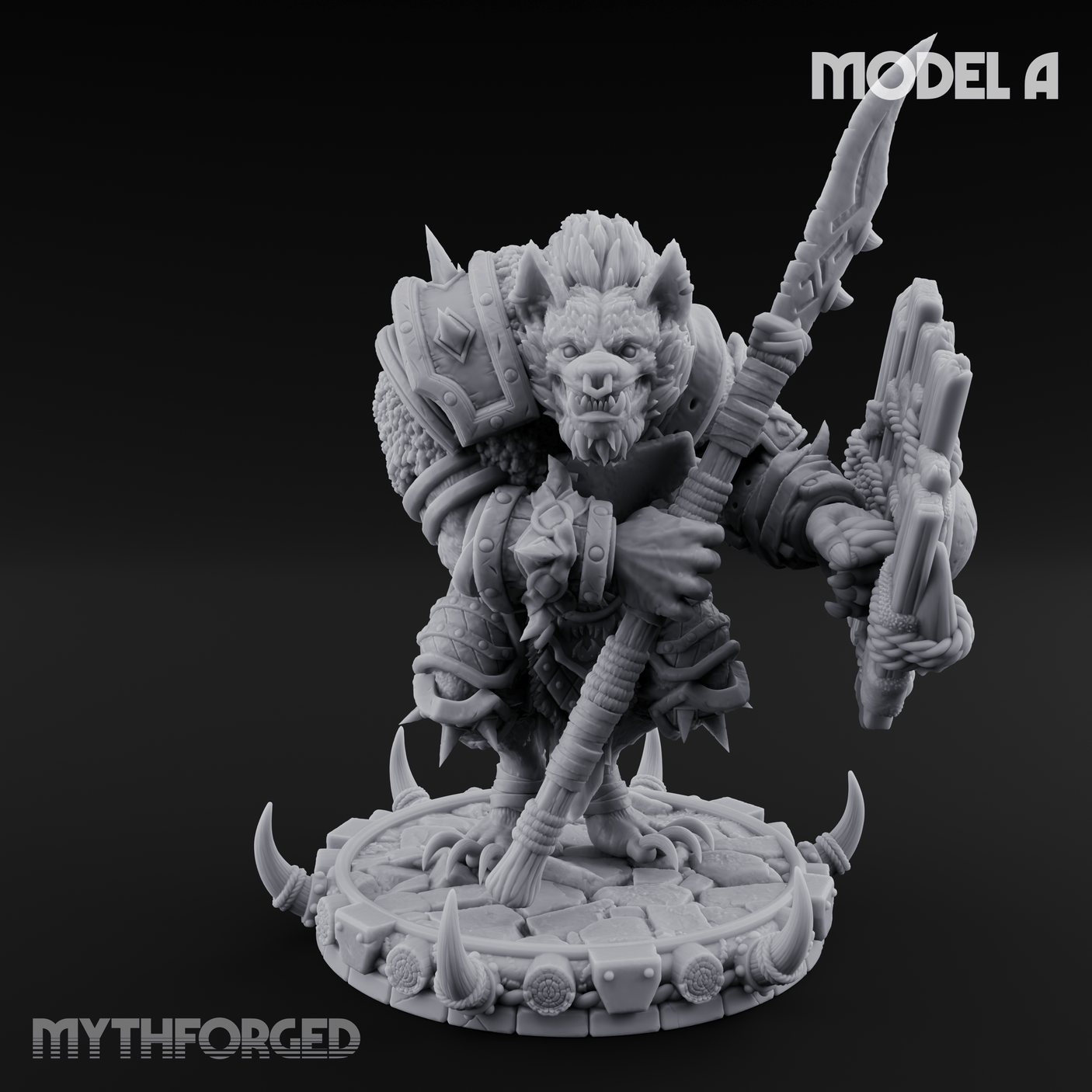 The Bloodhowl Gnolls Miniature for Dungeons and Dragons, Pathfinder or other TTRPGs