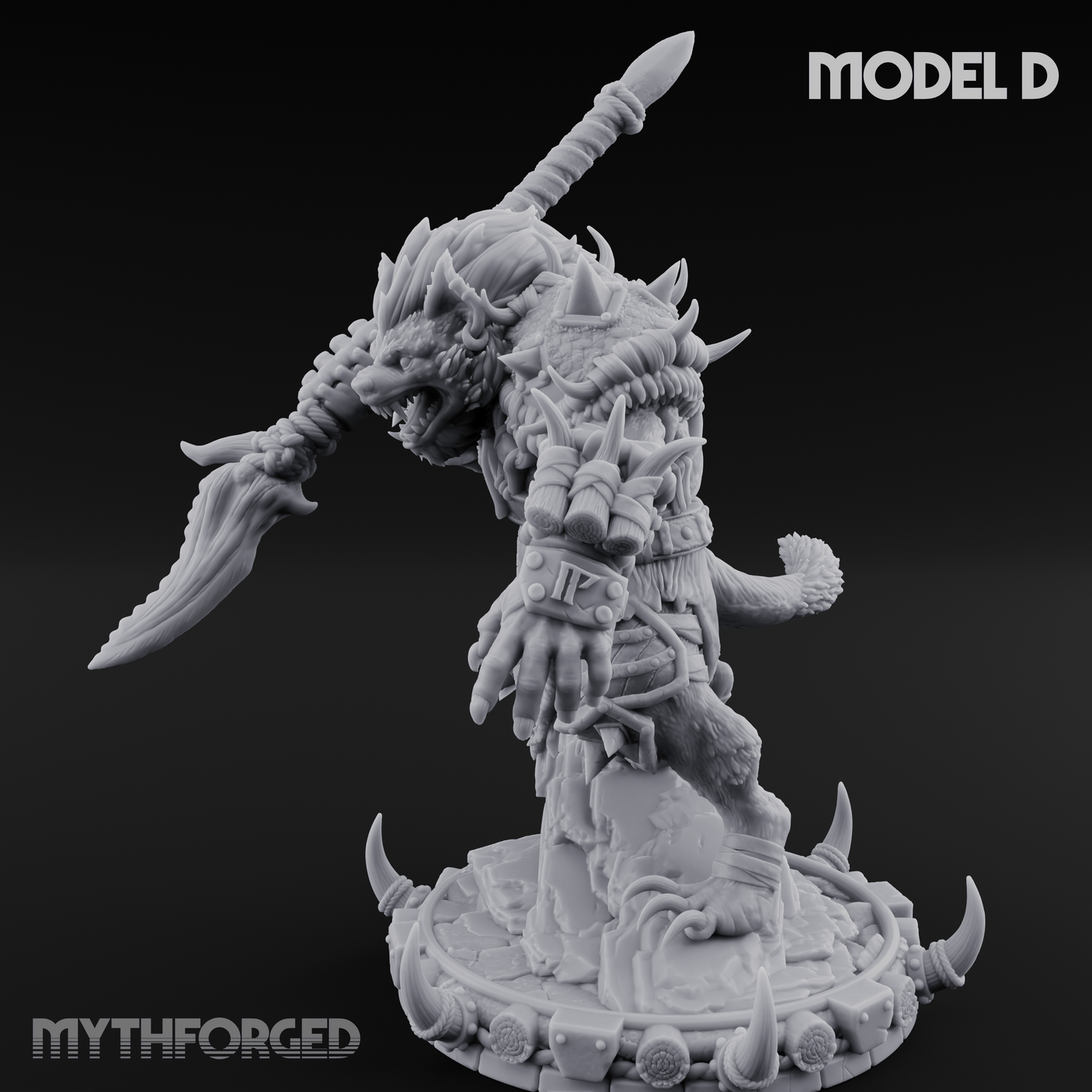 The Bloodhowl Gnolls D Miniature for Dungeons and Dragons, Pathfinder or other TTRPGs