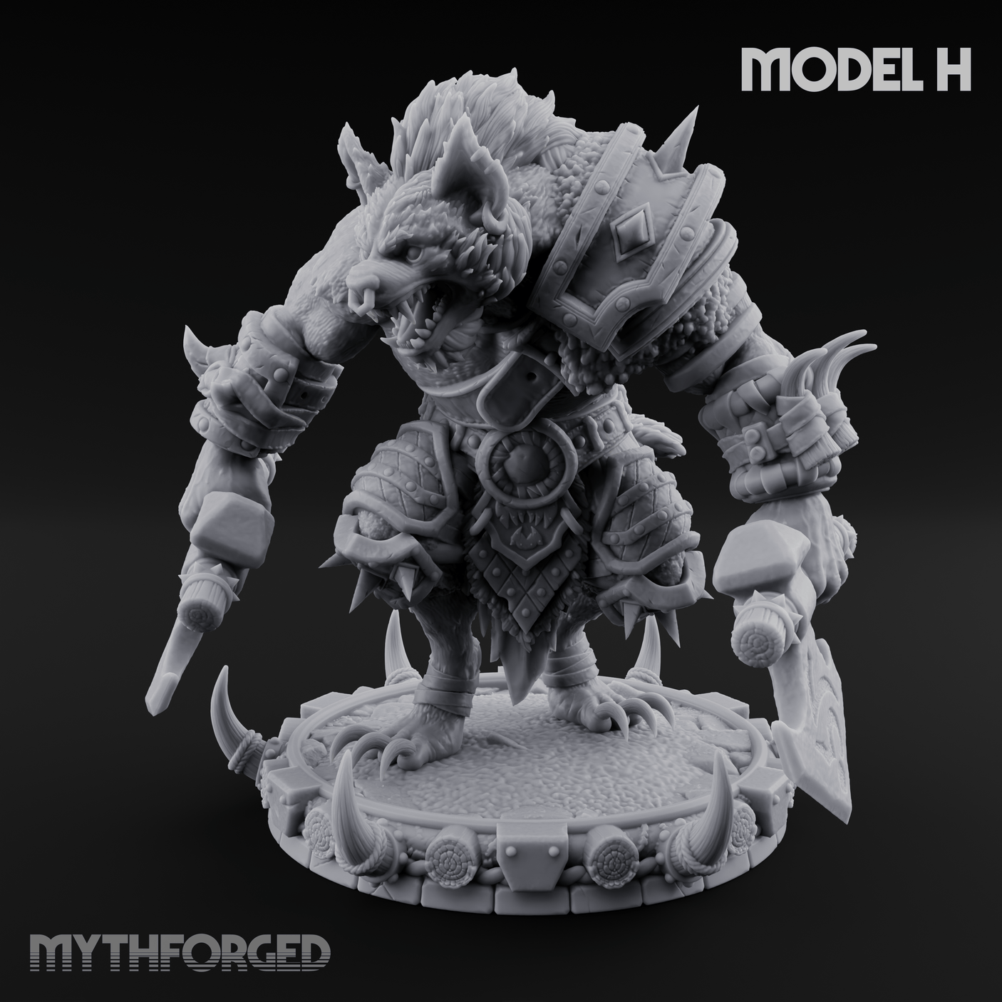The Bloodhowl Gnolls H Miniature for Dungeons and Dragons, Pathfinder or other TTRPGs