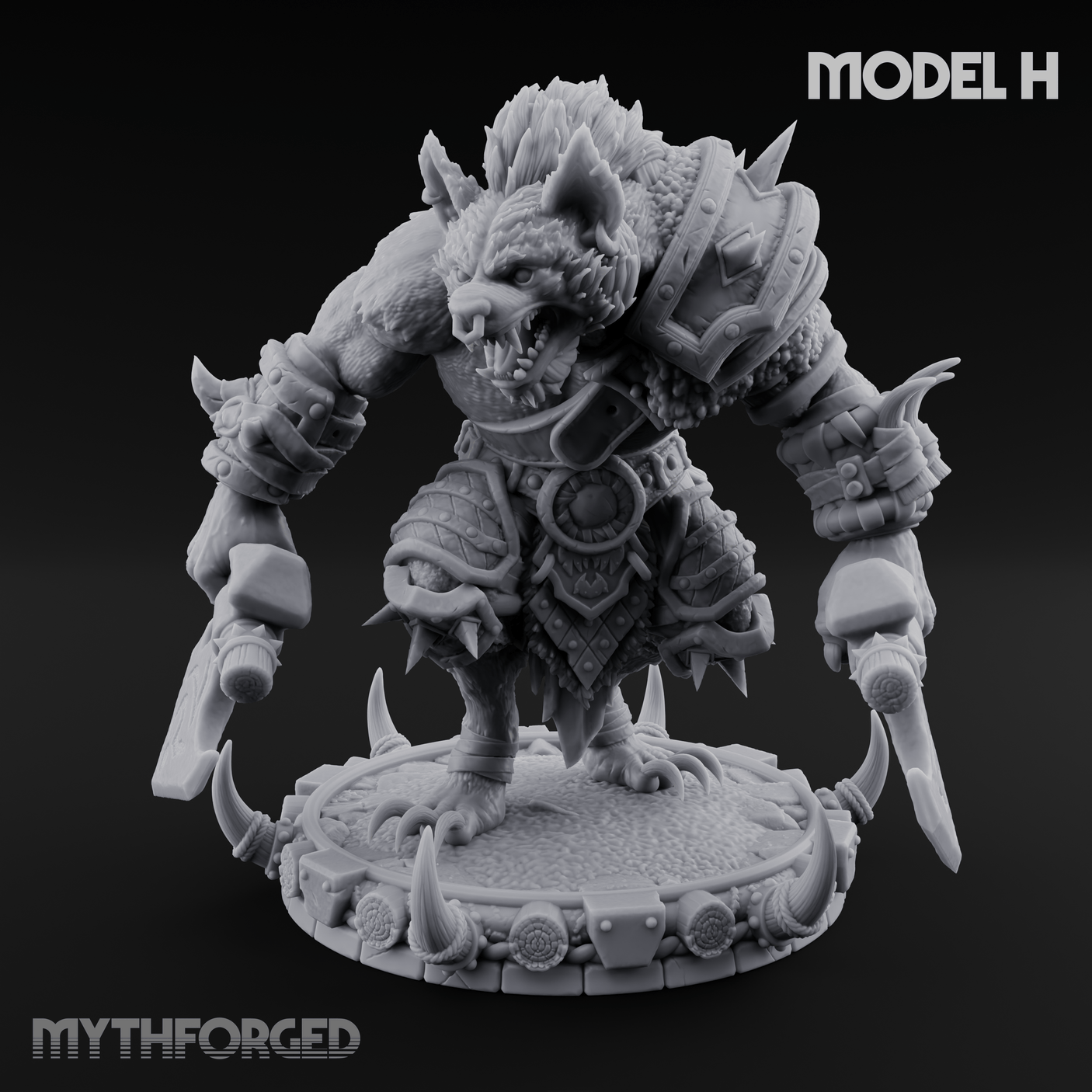 The Bloodhowl Gnolls Miniature for Dungeons and Dragons, Pathfinder or other TTRPGs