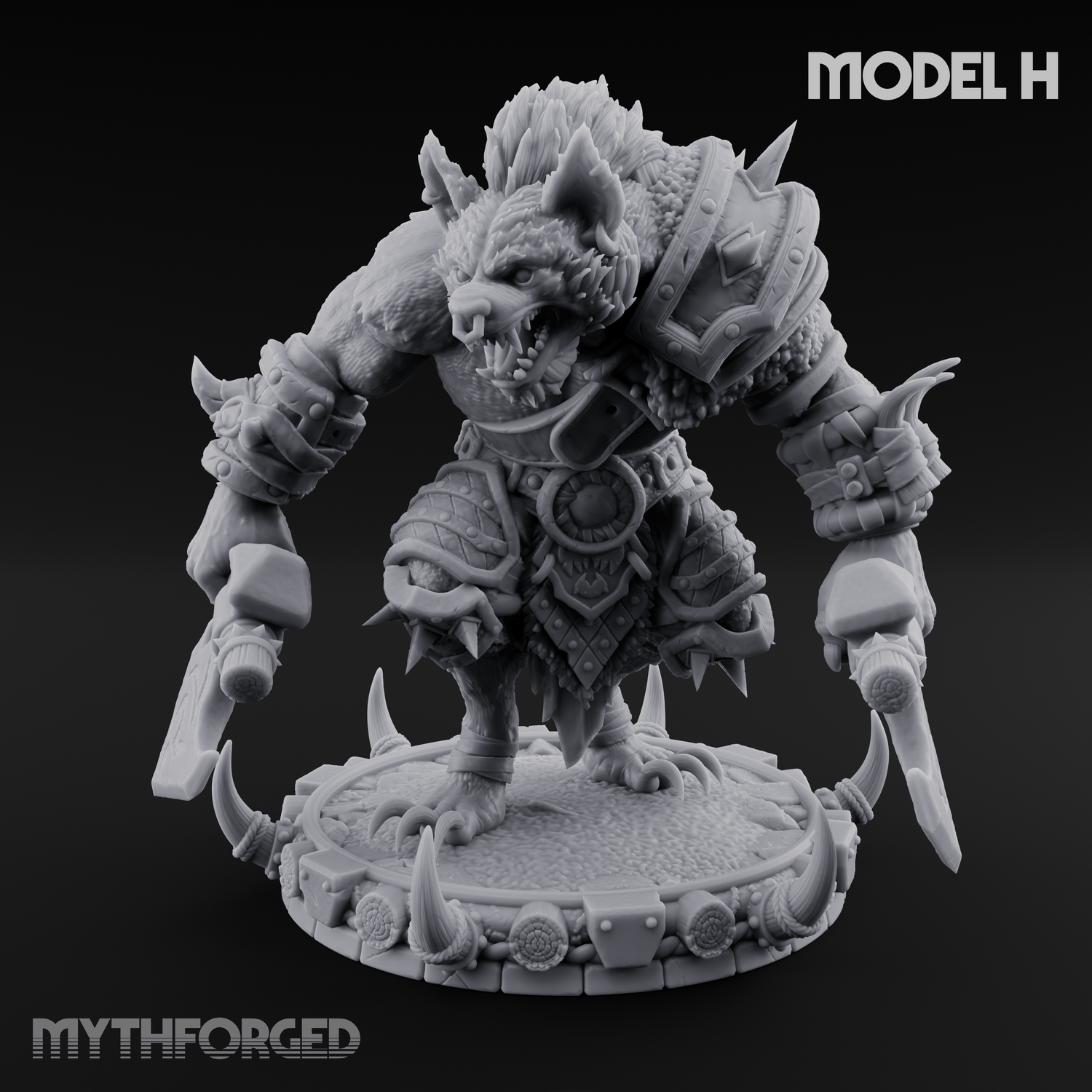 The Bloodhowl Gnolls Miniature for Dungeons and Dragons, Pathfinder or other TTRPGs