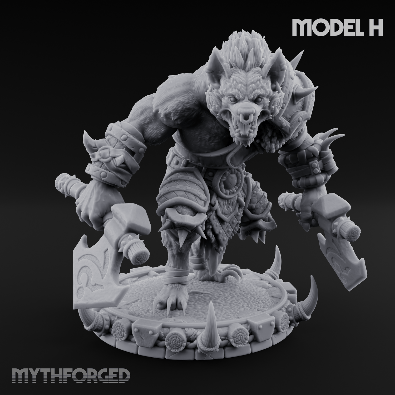The Bloodhowl Gnolls H Miniature for Dungeons and Dragons, Pathfinder or other TTRPGs