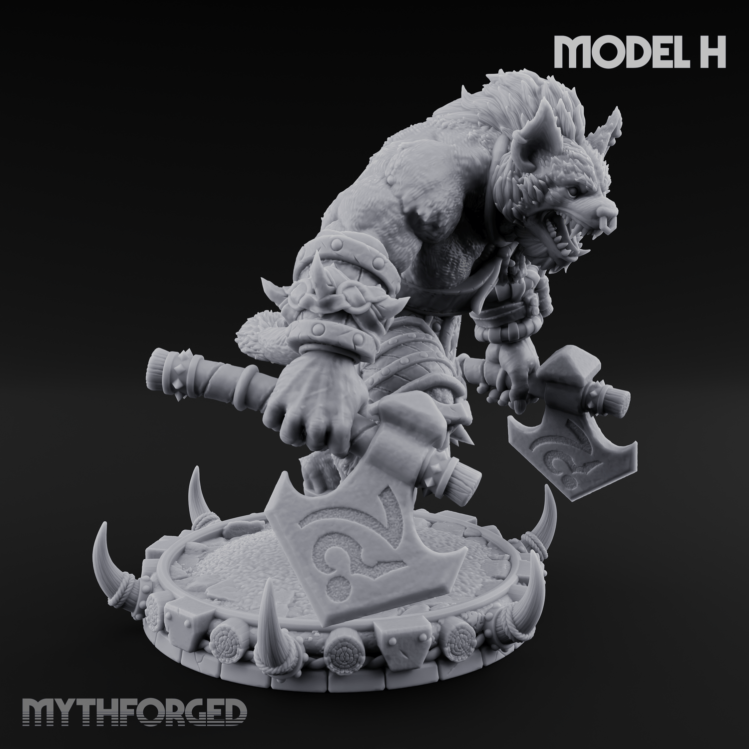 The Bloodhowl Gnolls H Miniature for Dungeons and Dragons, Pathfinder or other TTRPGs