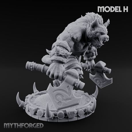 The Bloodhowl Gnolls H Miniature for Dungeons and Dragons, Pathfinder or other TTRPGs