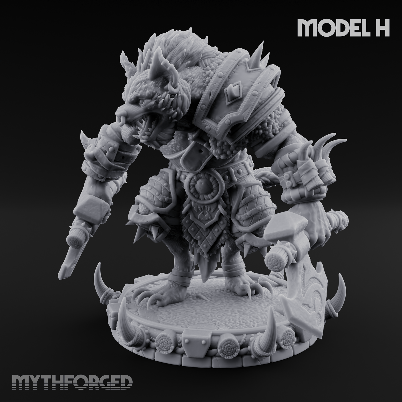 The Bloodhowl Gnolls H Miniature for Dungeons and Dragons, Pathfinder or other TTRPGs