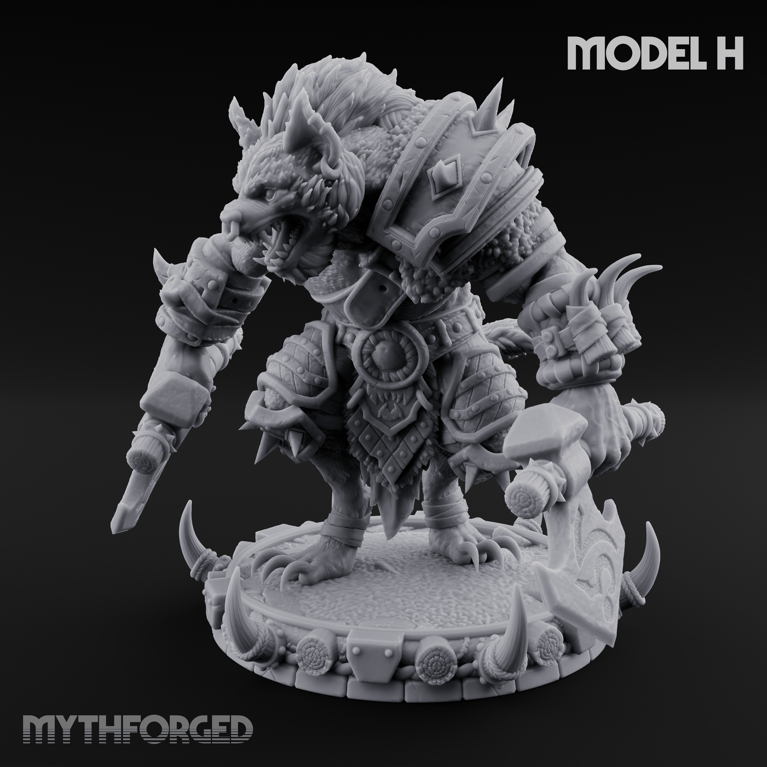 The Bloodhowl Gnolls H Miniature for Dungeons and Dragons, Pathfinder or other TTRPGs