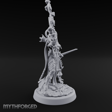 Staff Wielding Corpse Fleet Sorcerer Miniature for Dungeons and Dragons, Pathfinder or other TTRPGs