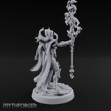 Staff Wielding Corpse Fleet Sorcerer Miniature for Dungeons and Dragons, Pathfinder or other TTRPGs