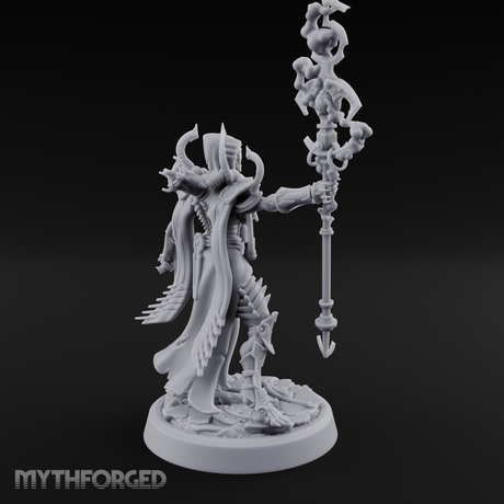 Staff Wielding Corpse Fleet Sorcerer Miniature for Dungeons and Dragons, Pathfinder or other TTRPGs