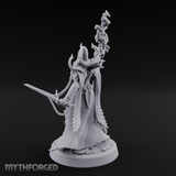 Staff Wielding Corpse Fleet Sorcerer Miniature for Dungeons and Dragons, Pathfinder or other TTRPGs