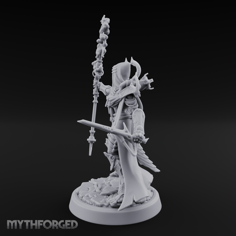 Staff Wielding Corpse Fleet Sorcerer Miniature for Dungeons and Dragons, Pathfinder or other TTRPGs