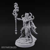 Staff Wielding Corpse Fleet Sorcerer Miniature for Dungeons and Dragons, Pathfinder or other TTRPGs