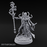 Staff Wielding Corpse Fleet Sorcerer Miniature for Dungeons and Dragons, Pathfinder or other TTRPGs