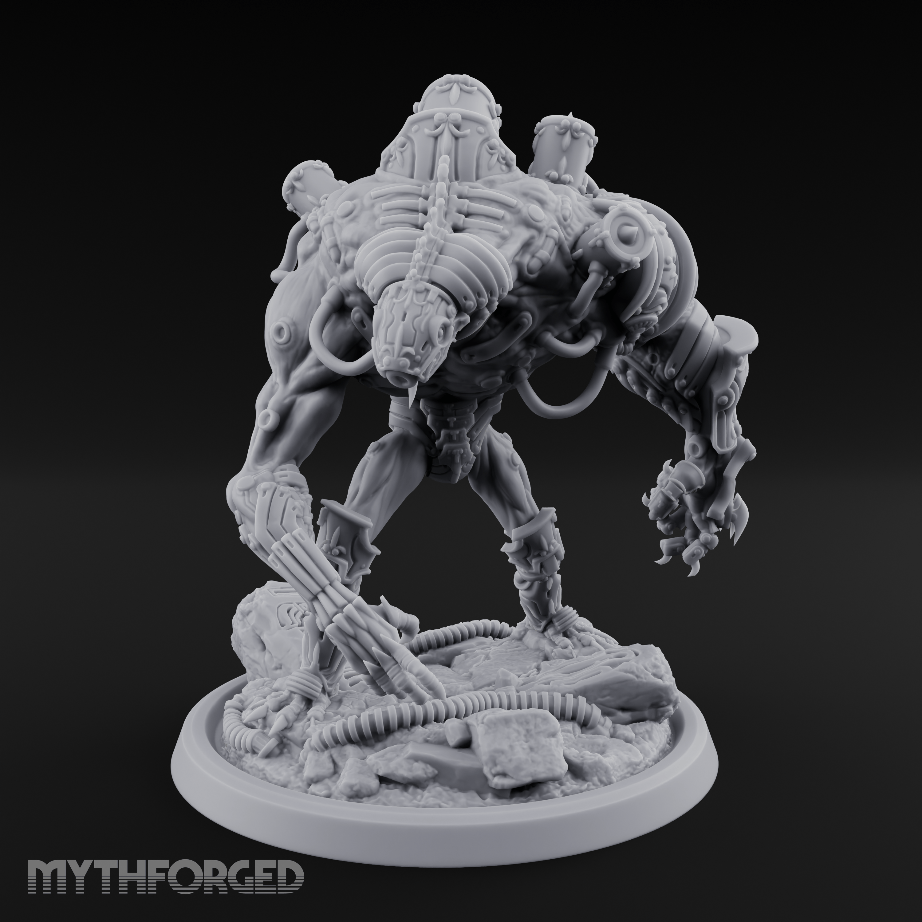 Tentacles Coiled Cyborg Titan Miniature for Dungeons and Dragons, Pathfinder or other TTRPGs