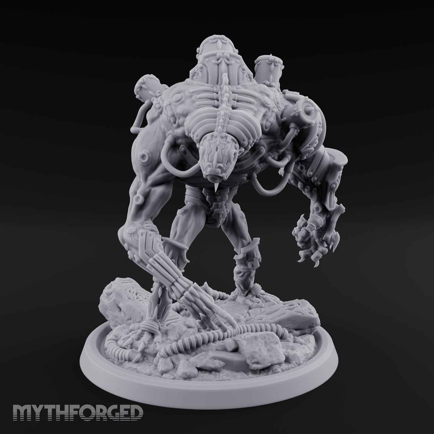 Tentacles Coiled Cyborg Titan Miniature for Dungeons and Dragons, Pathfinder or other TTRPGs