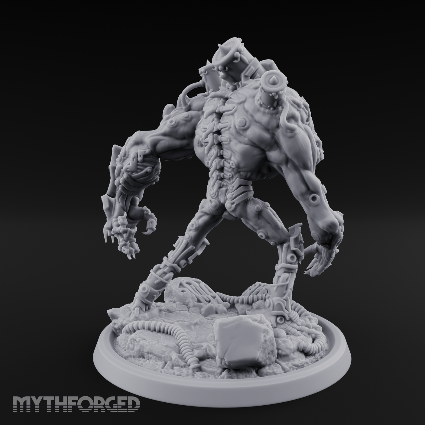 Tentacles Coiled Cyborg Titan Miniature for Dungeons and Dragons, Pathfinder or other TTRPGs