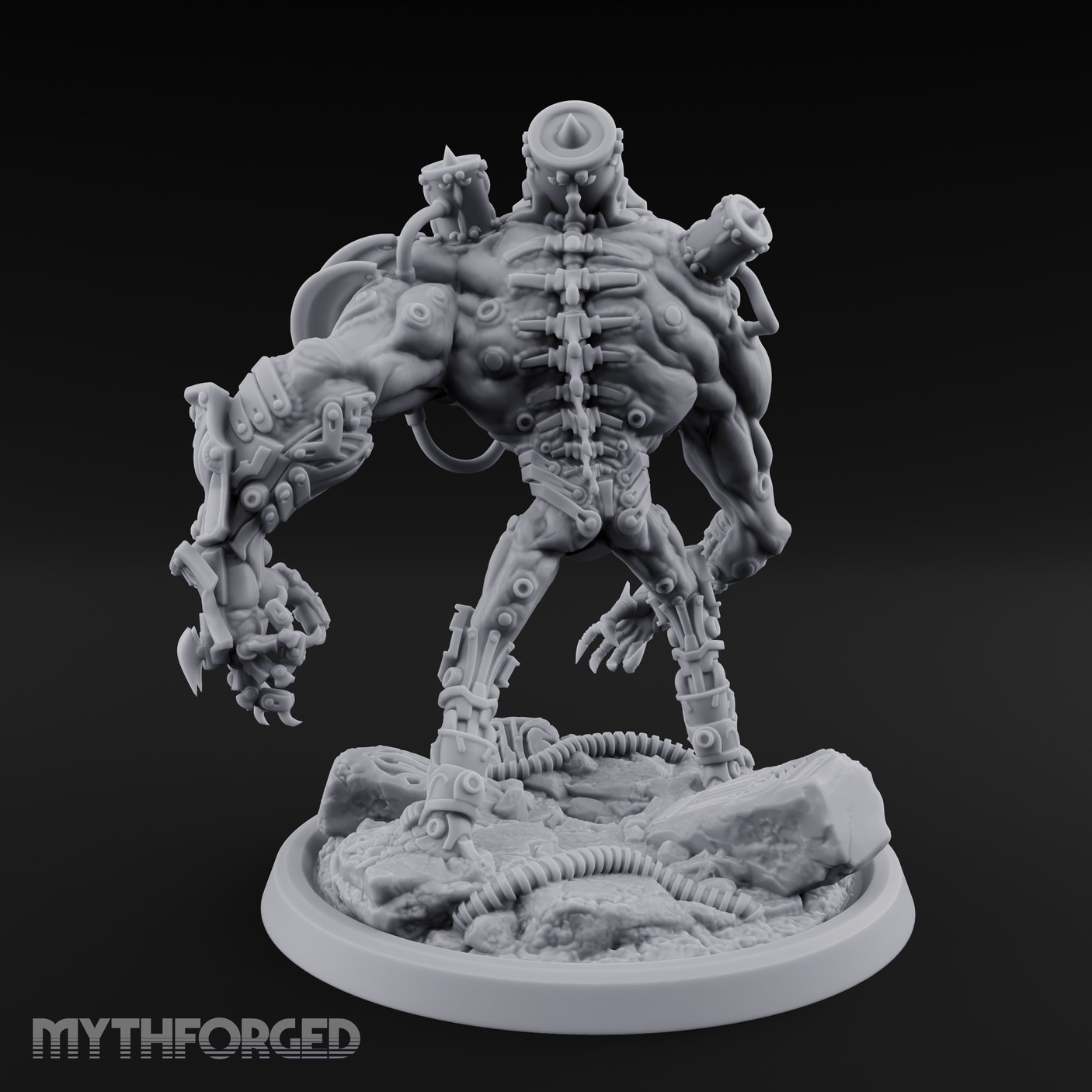 Tentacles Coiled Cyborg Titan Miniature for Dungeons and Dragons, Pathfinder or other TTRPGs