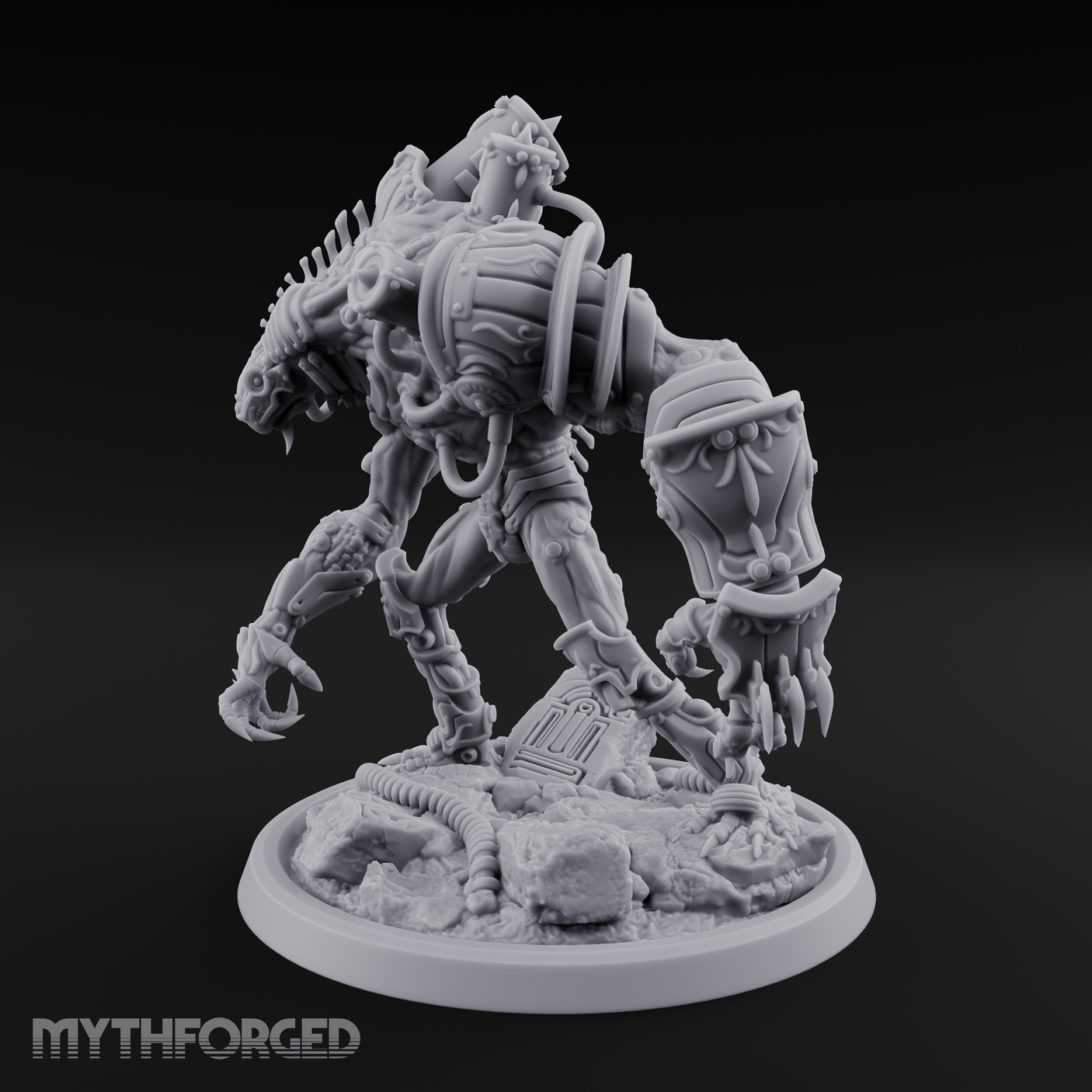 Tentacles Coiled Cyborg Titan Miniature for Dungeons and Dragons, Pathfinder or other TTRPGs