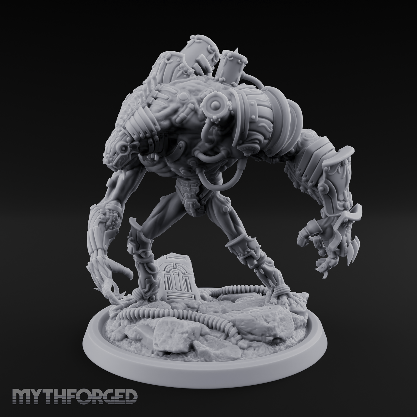 Tentacles Coiled Cyborg Titan Miniature for Dungeons and Dragons, Pathfinder or other TTRPGs