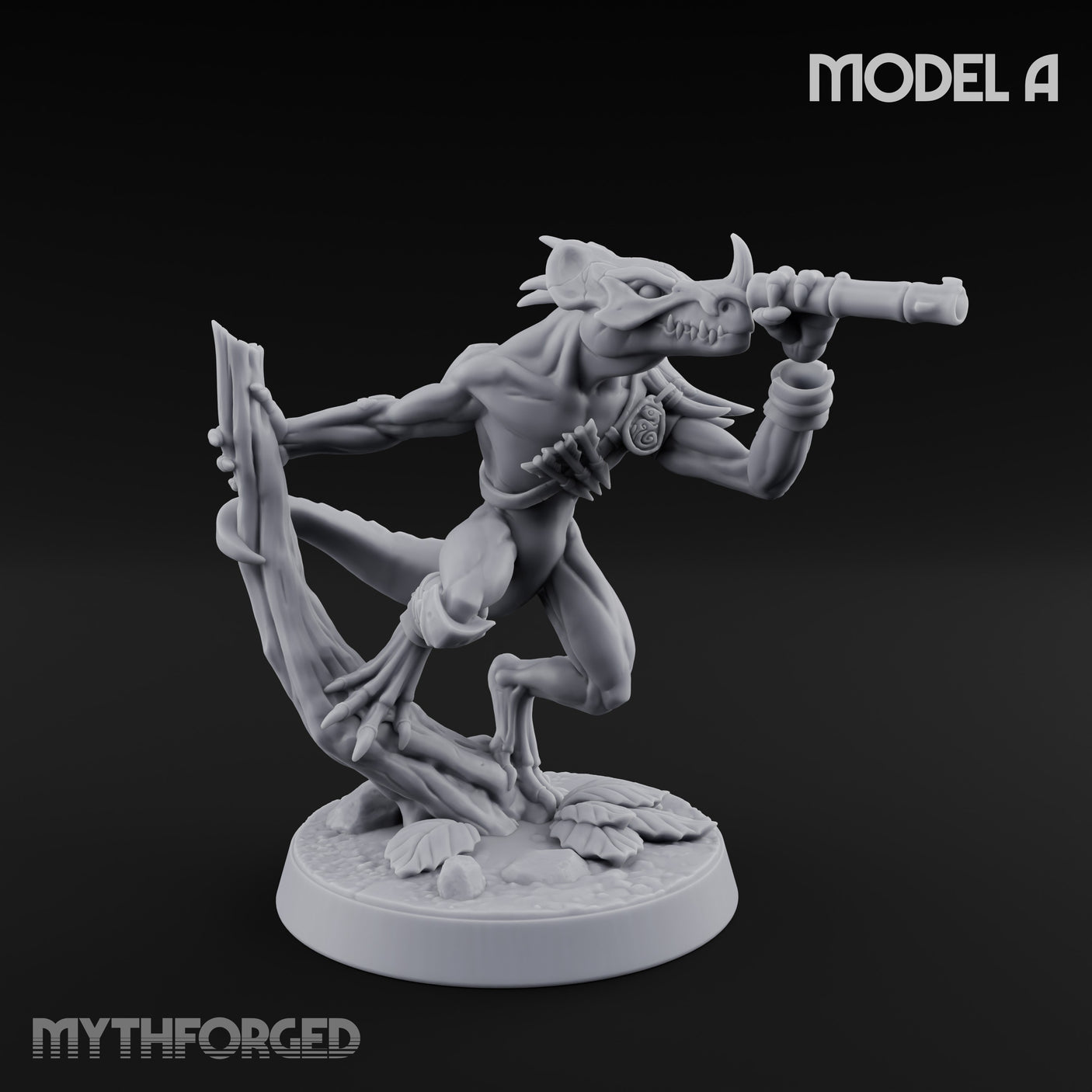 Blowpipe Blasting Lizardfolk Warrior A — With