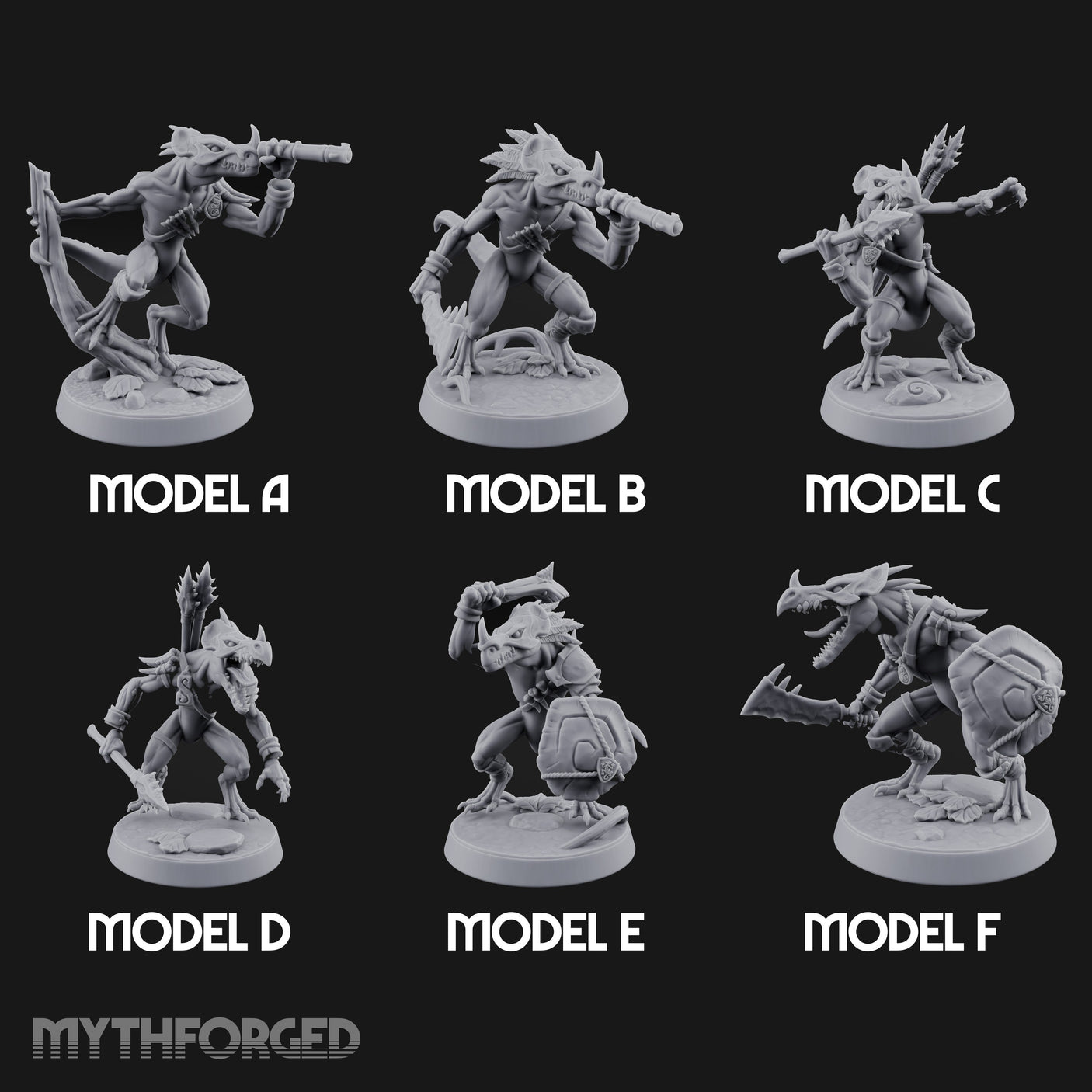 Blowpipe Blasting Lizardfolk Warriors — Full Set