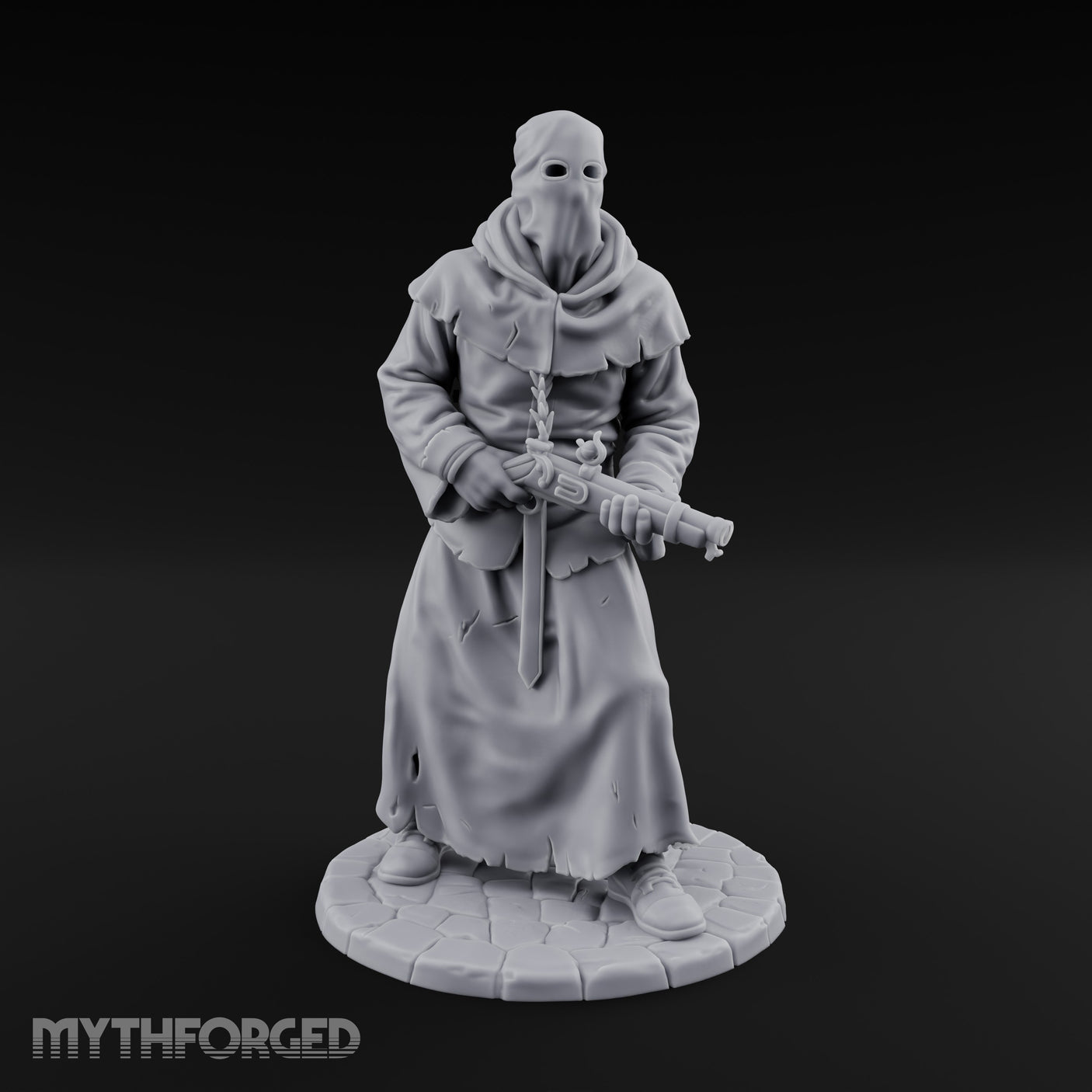 Blunderbuss Bearing Human Cultist Miniature for Dungeons and Dragons, Pathfinder or other TTRPGs