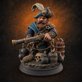 Blunderbuss Brandishing Dwarf Pirate — painted concept preview (miniature supplied unpainted)