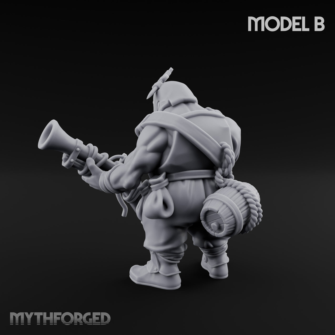 Blunderbuss Clutching Ogre Blunderbussier B Miniature for Dungeons and Dragons, Pathfinder or other TTRPGs