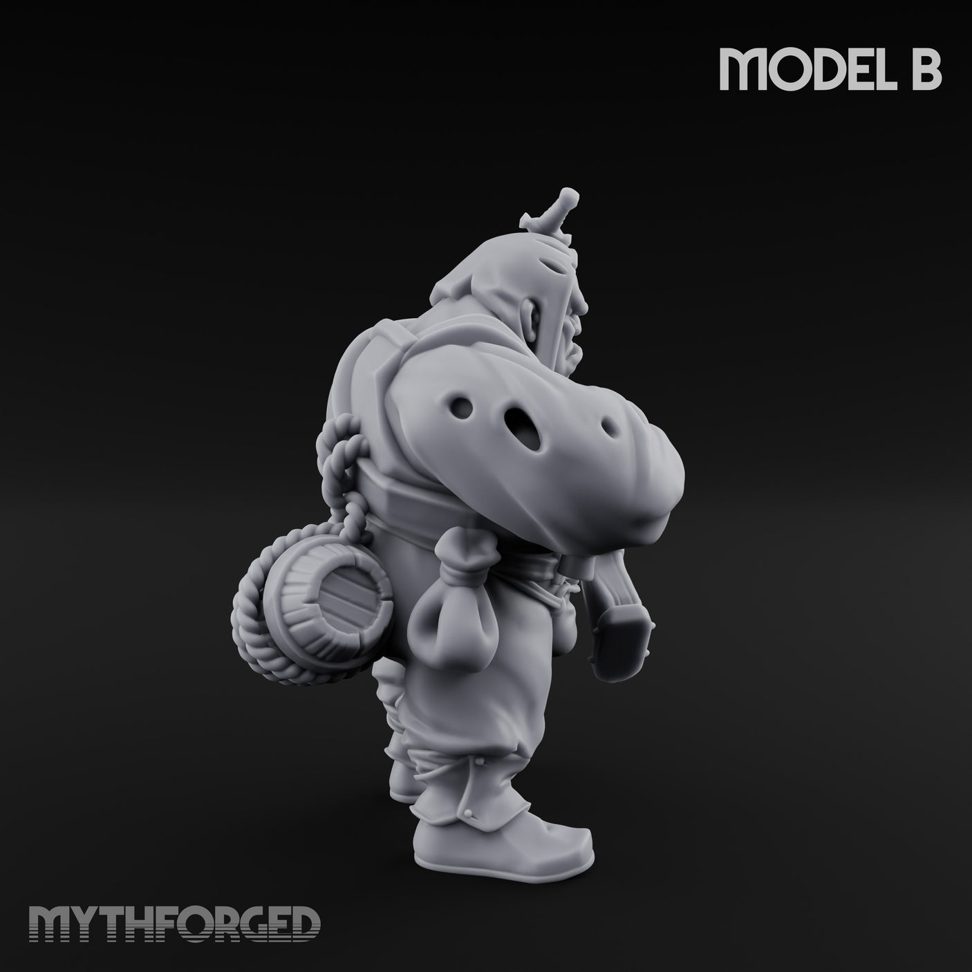 Blunderbuss Clutching Ogre Blunderbussier B Miniature for Dungeons and Dragons, Pathfinder or other TTRPGs