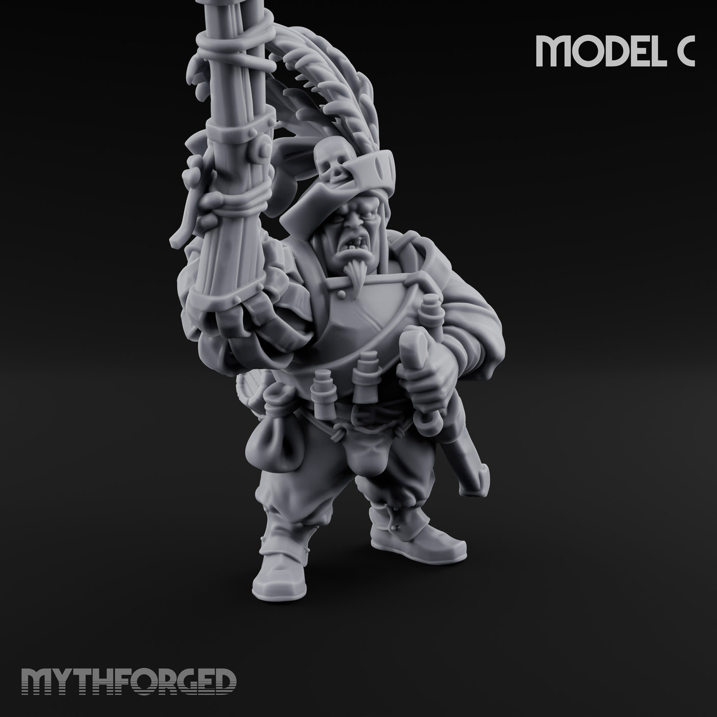 Blunderbuss Clutching Ogre Blunderbussier C Miniature for Dungeons and Dragons, Pathfinder or other TTRPGs