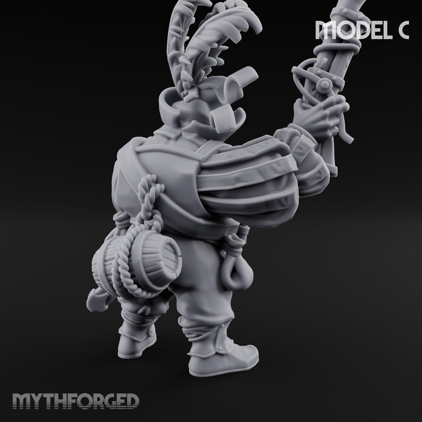 Blunderbuss Clutching Ogre Blunderbussier C Miniature for Dungeons and Dragons, Pathfinder or other TTRPGs