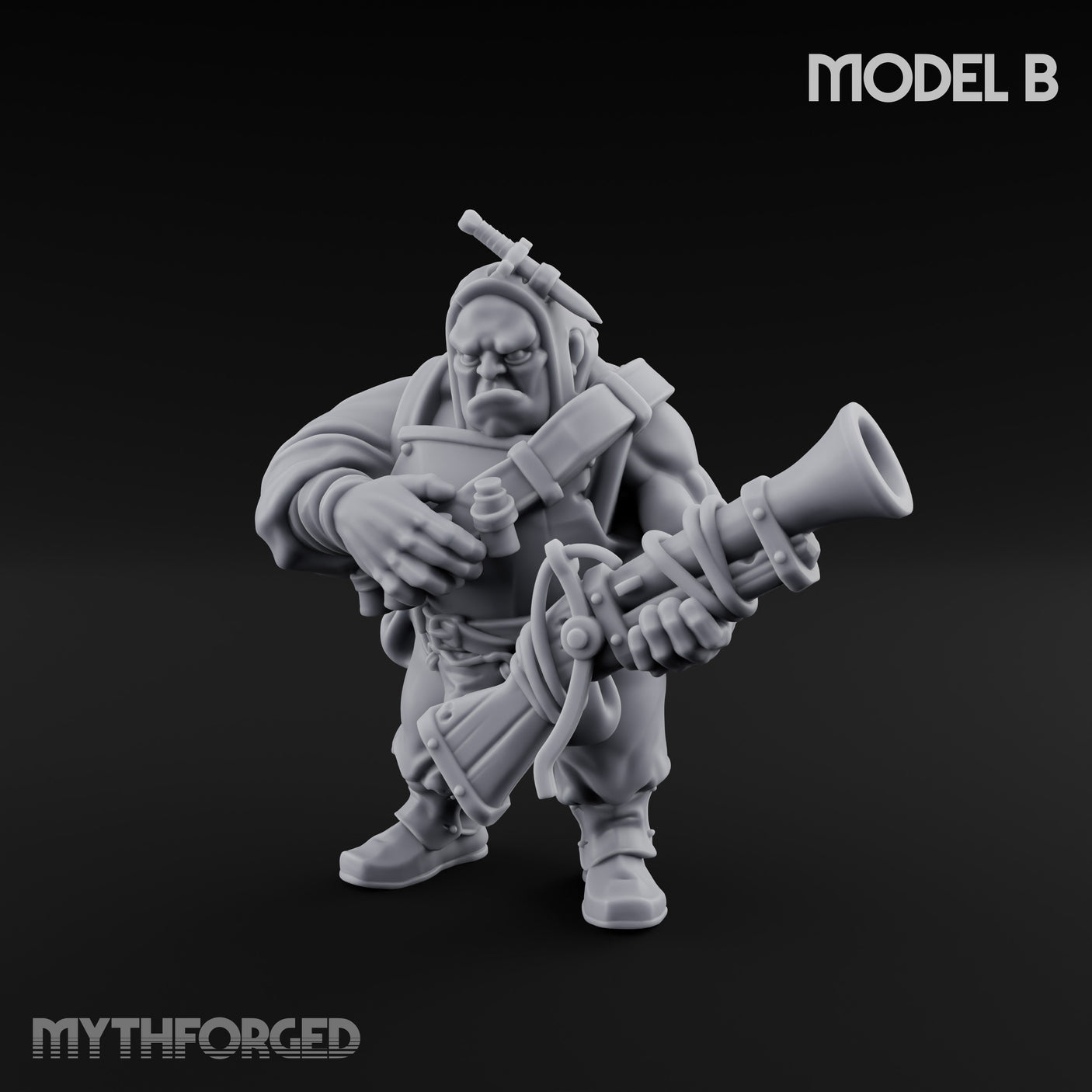 Blunderbuss Clutching Ogre Blunderbussiers Miniature for Dungeons and Dragons, Pathfinder or other TTRPGs