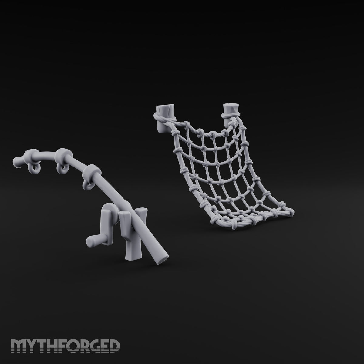 Cast Wide, Haul Slow Fishing Net and Winch Props
