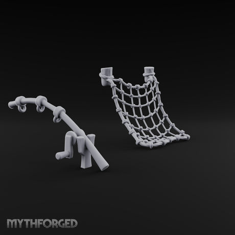 Cast Wide, Haul Slow Fishing Net and Winch Props