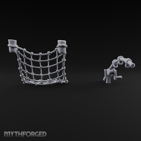 Cast Wide, Haul Slow Fishing Net and Winch Props