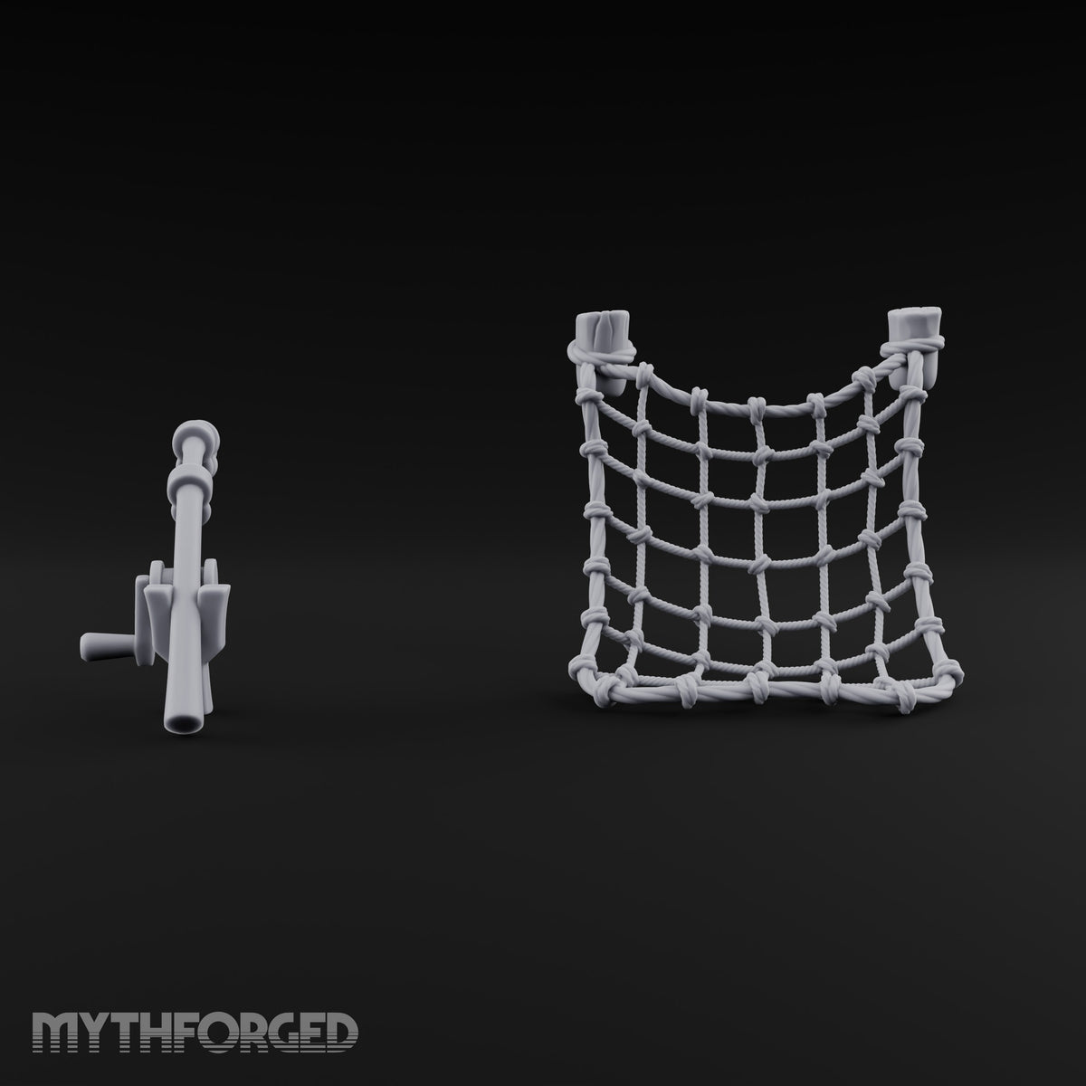 Cast Wide, Haul Slow Fishing Net and Winch Props