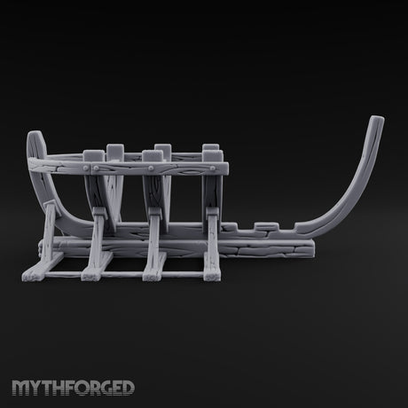 Ribs Before Planks Wooden Boat Frame on Cradle