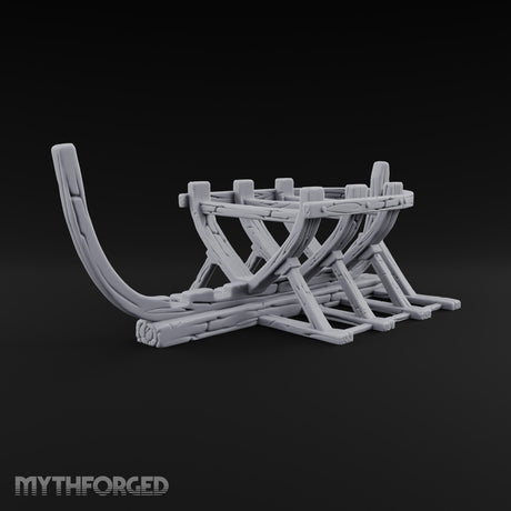 Ribs Before Planks Wooden Boat Frame on Cradle