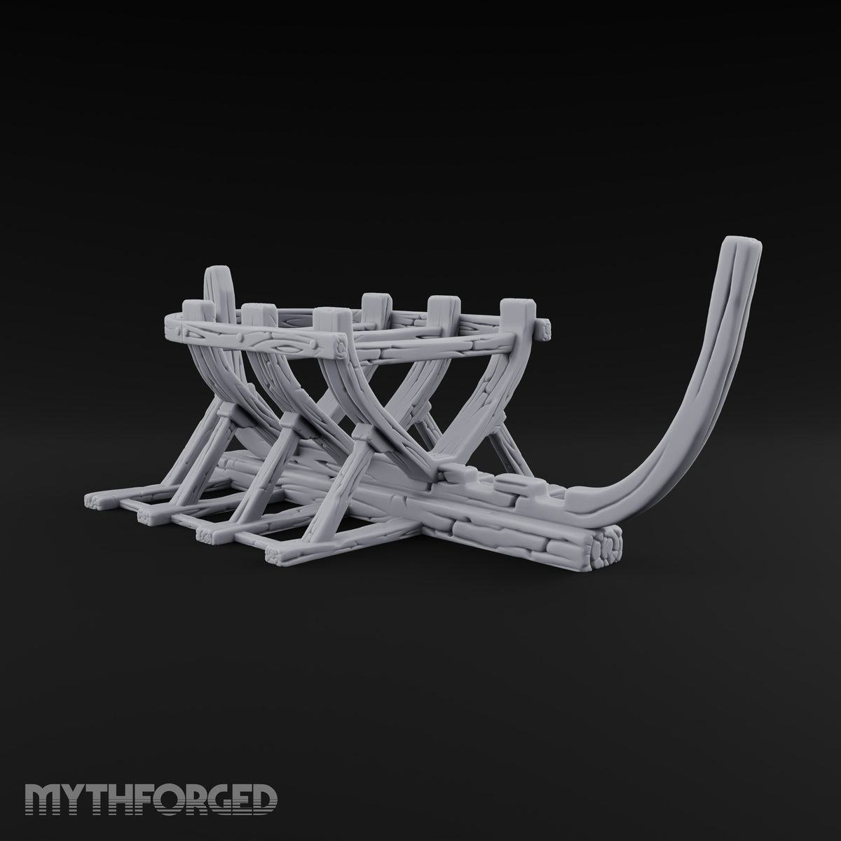Ribs Before Planks Wooden Boat Frame on Cradle