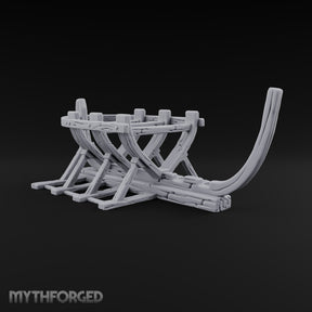 Ribs Before Planks Wooden Boat Frame on Cradle
