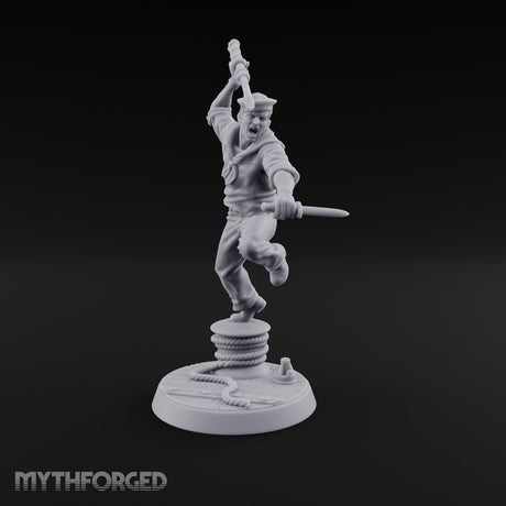 Boathook Swinging Human Sailor Miniature for Dungeons and Dragons, Pathfinder or other TTRPGs