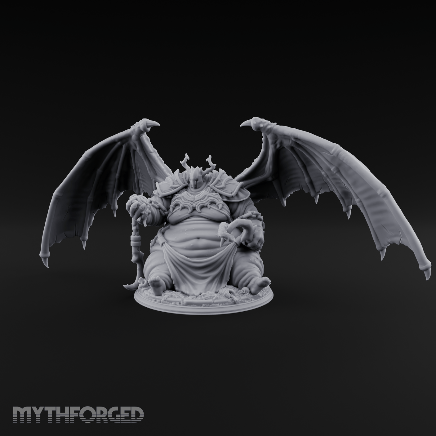 Wings Spread Wide Demon Lord Miniature for Dungeons and Dragons, Pathfinder or other TTRPGs