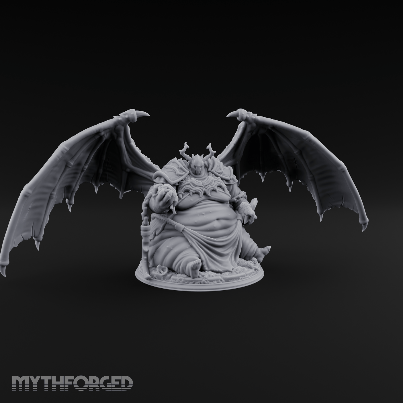 Wings Spread Wide Demon Lord Miniature for Dungeons and Dragons, Pathfinder or other TTRPGs