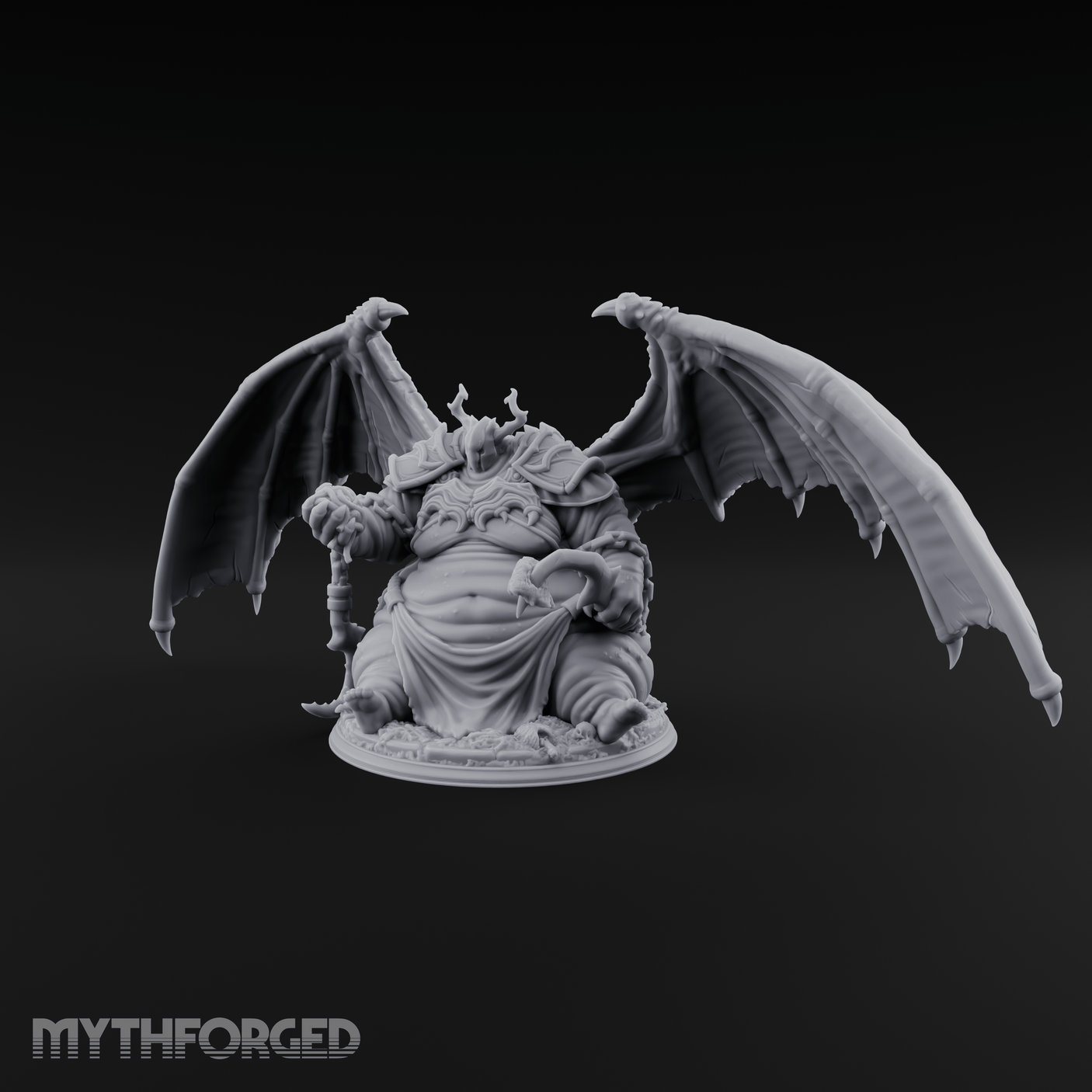 Wings Spread Wide Demon Lord Miniature for Dungeons and Dragons, Pathfinder or other TTRPGs