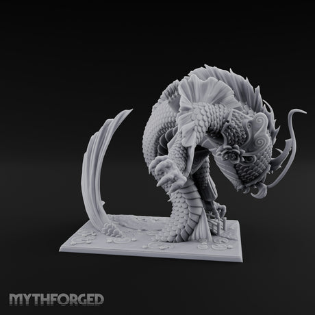 Body Coiling Koi Dragon Miniature for Dungeons and Dragons, Pathfinder or other TTRPGs