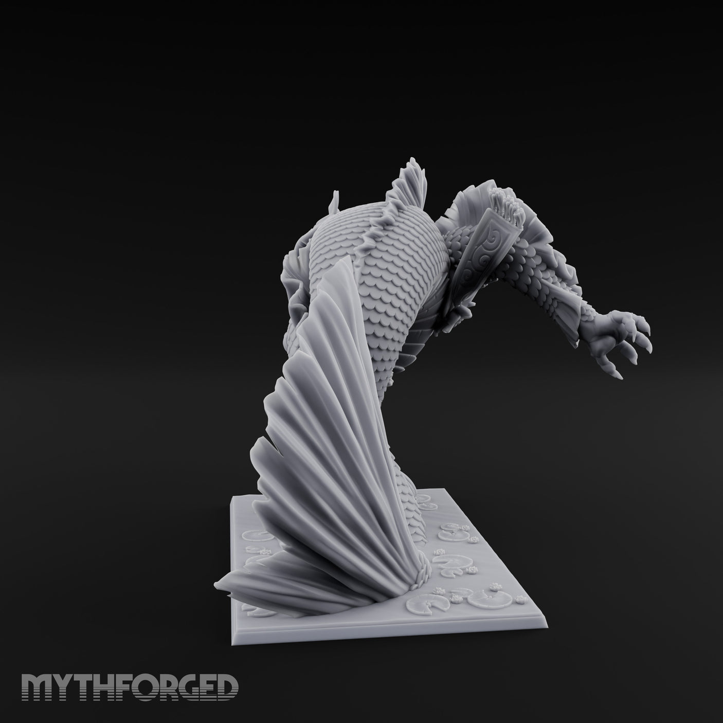 Body Coiling Koi Dragon Miniature for Dungeons and Dragons, Pathfinder or other TTRPGs