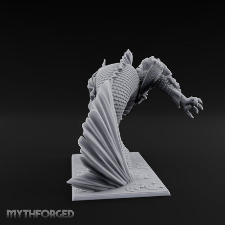 Body Coiling Koi Dragon Miniature for Dungeons and Dragons, Pathfinder or other TTRPGs