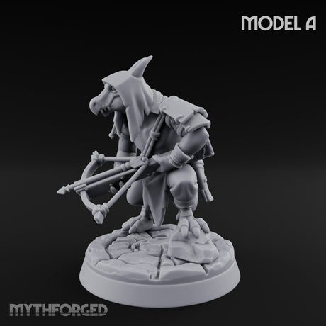 Bolt And Arrow Loosing Kobold Scout A Miniature for Dungeons and Dragons, Pathfinder or other TTRPGs
